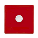 Hamilton 7RC1XLEDITB100-WH CFX Gloss Red Push Dimmer 1 Gang 100W