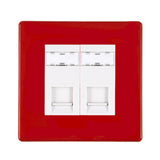 Hamilton 7RC2J45W CFX Gloss Red RJ45 Socket 2 Gang