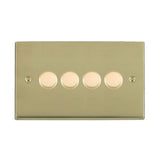 Hamilton 924X40 Polished Brass Dimmer Switch 4 Gang 400W