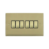 Hamilton 92R26PB-B Polished Brass Switch 6 Gang 10A