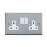 Hamilton 95SS2WH-W Polished Chrome Switched Socket 2 Gang 13A