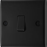 BG NFB12 Matt Black Single Switch 10A 2 Way