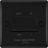 BG NFB15 Matt Black Triple Pole Fan Isolator Switch 10A