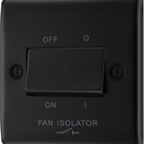 BG NFB15 Matt Black Triple Pole Fan Isolator Switch 10A