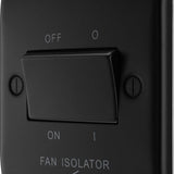 BG NFB15 Matt Black Triple Pole Fan Isolator Switch 10A