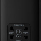 BG NFB20B Matt Black Steel Dual Voltage Shaver Socket
