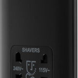BG NFB20B Matt Black Steel Dual Voltage Shaver Socket