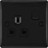 BG NFB21B Matt Black Single Switched 13A Socket