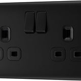 BG NFB22B Matt Black Double Switched 13A Socket