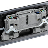 BG NFB22B Matt Black Double Switched 13A Socket