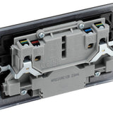 BG NFB22UAC12B Stainless Steel Double Switched 13A Socket with USB Charging - USB A+C Sockets (12W)