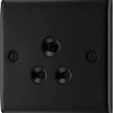 BG NFB29B Matt Black Single Round Pin Unswitched 5A Socket