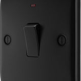 BG NFB31 Matt Black Single Switch 20A with Neon