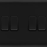 BG NFB44 Matt Black Quadruple Switch 10A 2 Way