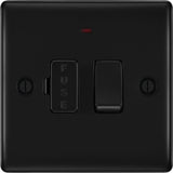 BG NFB52 Matt Black Switched 13A Fused Connection Unit with Neon