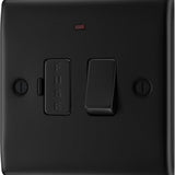 BG NFB52 Matt Black Switched 13A Fused Connection Unit with Neon