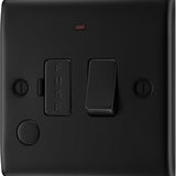 BG NFB53 Matt Black Switched 13A Fused Connection Unit with Neon and Cable Outlet