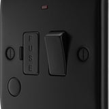 BG NFB53 Matt Black Switched 13A Fused Connection Unit with Neon and Cable Outlet