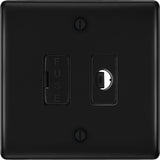 BG NFB55 Matt Black Unswitched 13A Fused Connection Unit with Cable Outlet