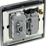 BG NFB55 Matt Black Unswitched 13A Fused Connection Unit with Cable Outlet