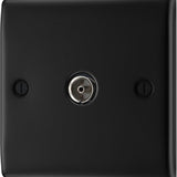 BG NFB60 Matt Black Single Socket TV/FM Co-axial Aerial Connection