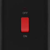 BG NFB72 Matt Black 45A Rectangular Cooker Control Unit with Neon