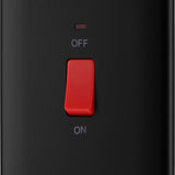 BG NFB72 Matt Black 45A Rectangular Cooker Control Unit with Neon