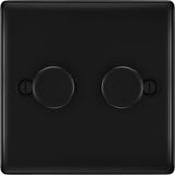 BG NFB82 Matt Black Double Intelligent LED 2 Way Dimmer Switch