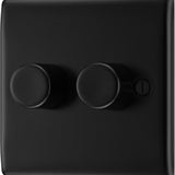 BG NFB82 Matt Black Double Intelligent LED 2 Way Dimmer Switch
