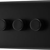 BG NFB83 Matt Black Triple Intelligent LED 2 Way Dimmer Switch
