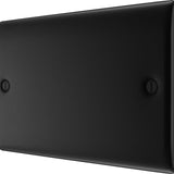 BG NFB95 Matt Black Double Blank Plate
