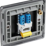 BG NFBBTM1 Matt Black Single Master Telephone Socket