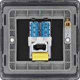 BG NFBBTM1 Matt Black Single Master Telephone Socket