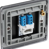 BG NFBBTS1 Matt Black Single Slave Telephone Socket