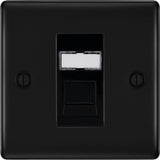BG NFBRJ451 Matt Black Single RJ45 Telephone Socket