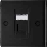 BG NFBRJ451 Matt Black Single RJ45 Telephone Socket