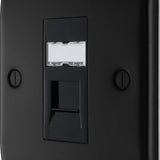 BG NFBRJ451 Matt Black Single RJ45 Telephone Socket