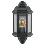 BELL 10360 outdoor lantern Retro Vintage Half Lantern in Black (Lamp Not Included)