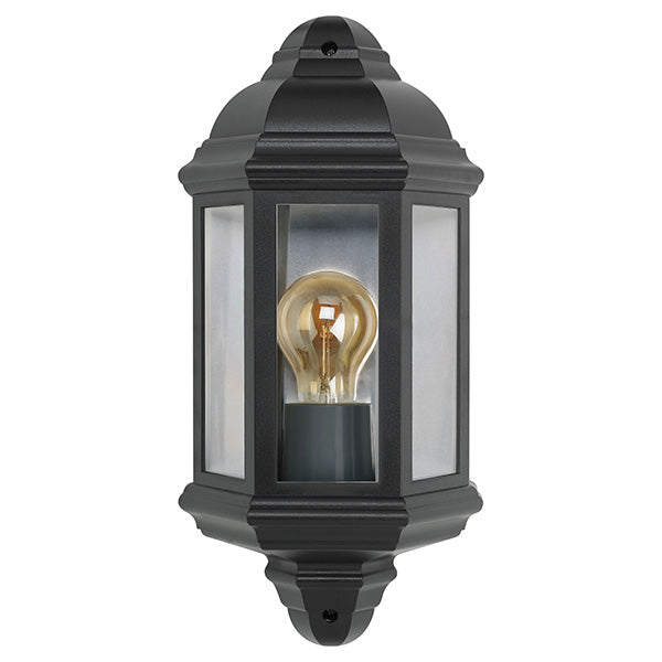 BELL 10360 outdoor lantern Retro Vintage Half Lantern in Black (Lamp Not Included)