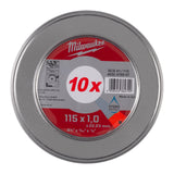Milwaukee PRO+ Thin Metal Cutting Discs 115 x 1mm 10 Pack