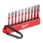 Milwaukee SHOCKWAVE 50mm Screwdriver Bit Carabiner Set 10 Piece