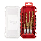 Milwaukee SHOCKWAVE HSS-G TiN Red Hex Metal Drill Bit Set 10 Piece