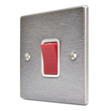 Hamilton 7445W Stainless Steel 45a Double Pole Switch