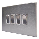 Hamilton 74CR24SS-W CFX Satin Steel 4 Gang Light Switch