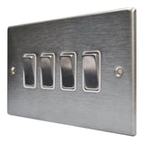 Hamilton 74R24SS-W Stainless Steel 4 Gang Light Switch