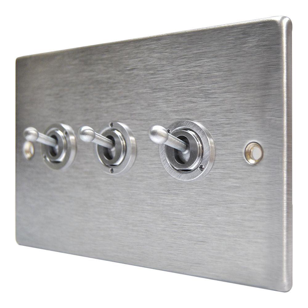 Hamilton 74S23 Hartland Stainless Steel 3 Gang Toggle Switch – Gil-Lec ...