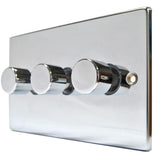 Hamilton 773XLEDITB100 Polished Chrome triple 100w LED 2 way dimmer