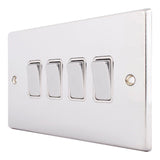 Hamilton 77R24BC-W Polished Chrome 4 Gang Light Switch