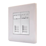 Hamilton 7WC2J45W CFX Gloss White RJ45 Socket 2 Gang