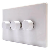 Hamilton 7WC3X40WH CFX Gloss White Push Dimmer 3 Gang 2 Way 400W